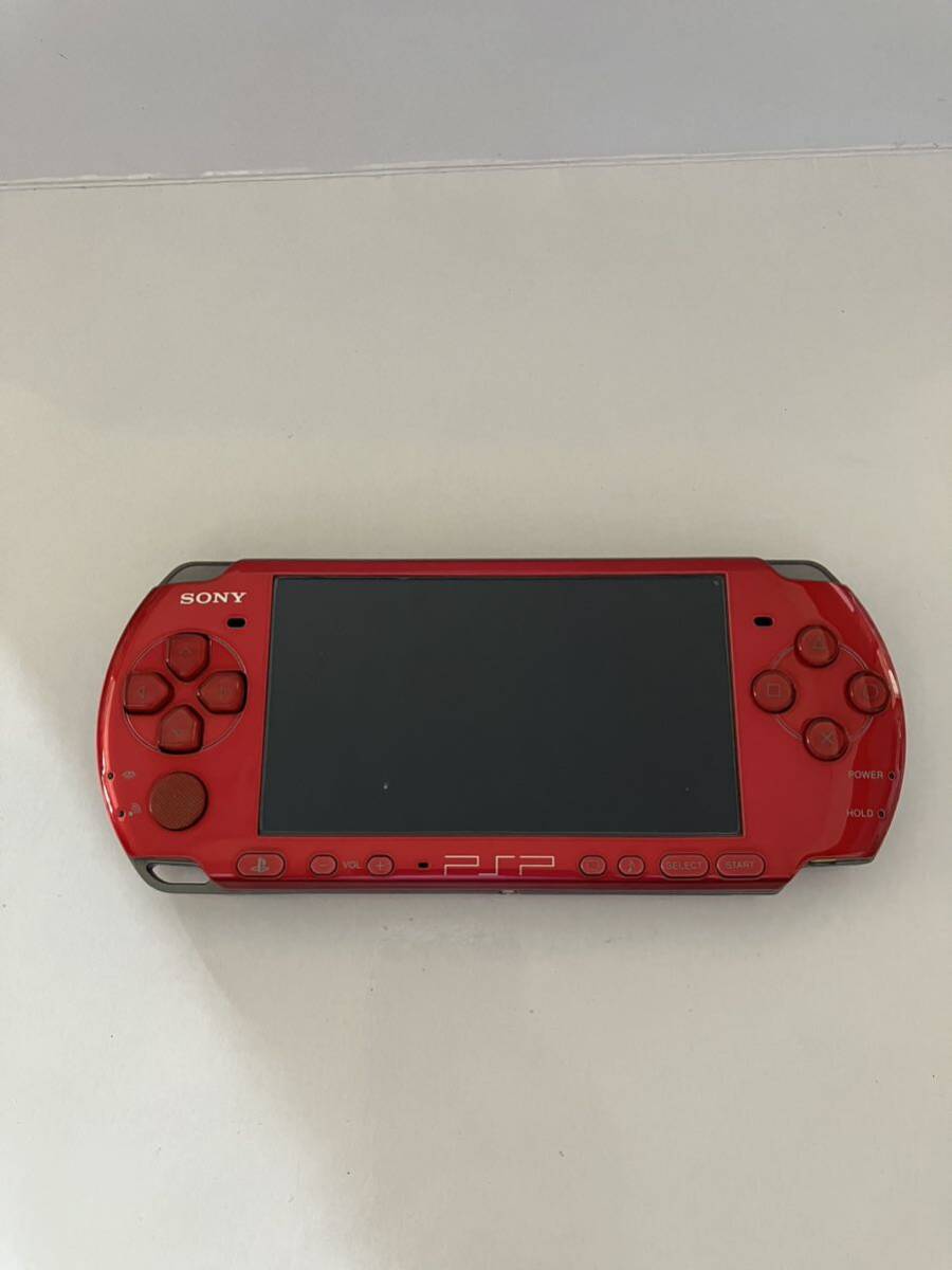 SONY PSP ソニー PlayStation Portable 赤 動作確認済み 難あり プロテクター付きの画像2