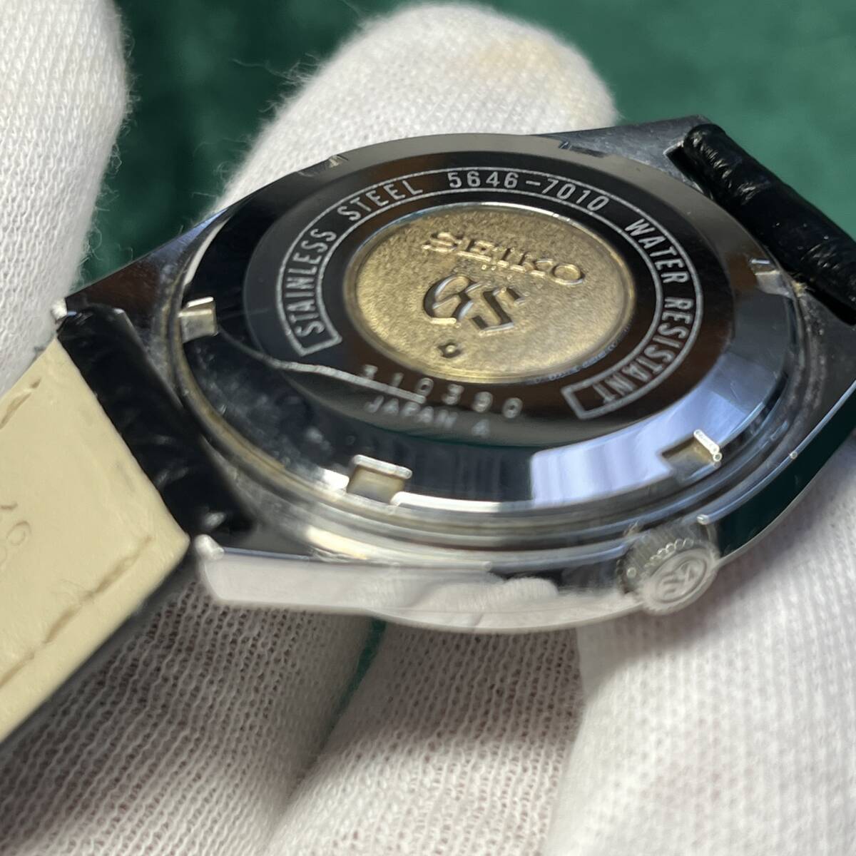 【希少】Grand Seikoグランドセイコー 腕時計 ハイビート5646-7010 自動巻きデイト メダリオン HI-BEAT レトロ 昭和 アンティークの画像7