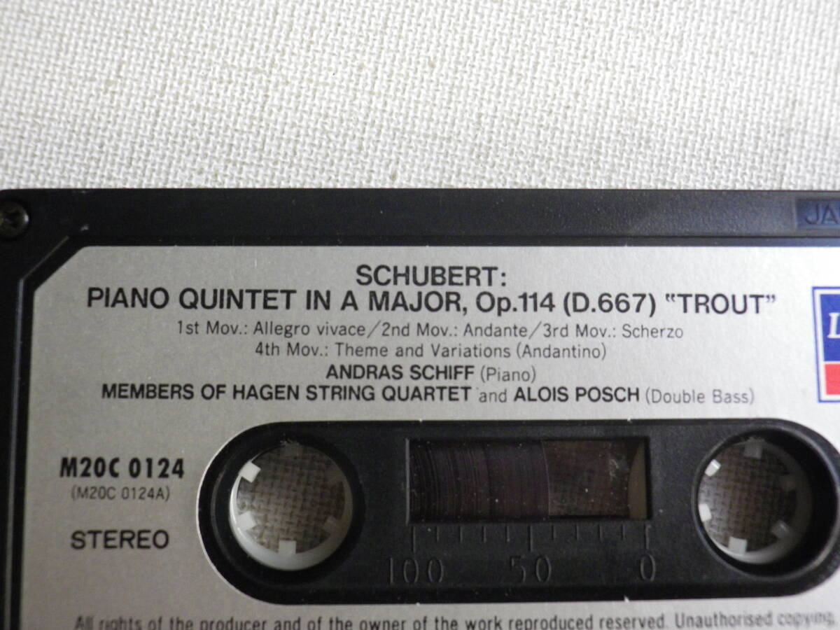 ◆カセット◆シューベルト SCHUBERT PINANO QUINTET IN A MAJOR,Op.114（D.667）TROUT カセット本体のみ 中古カセットテープ多数出品中！の画像6