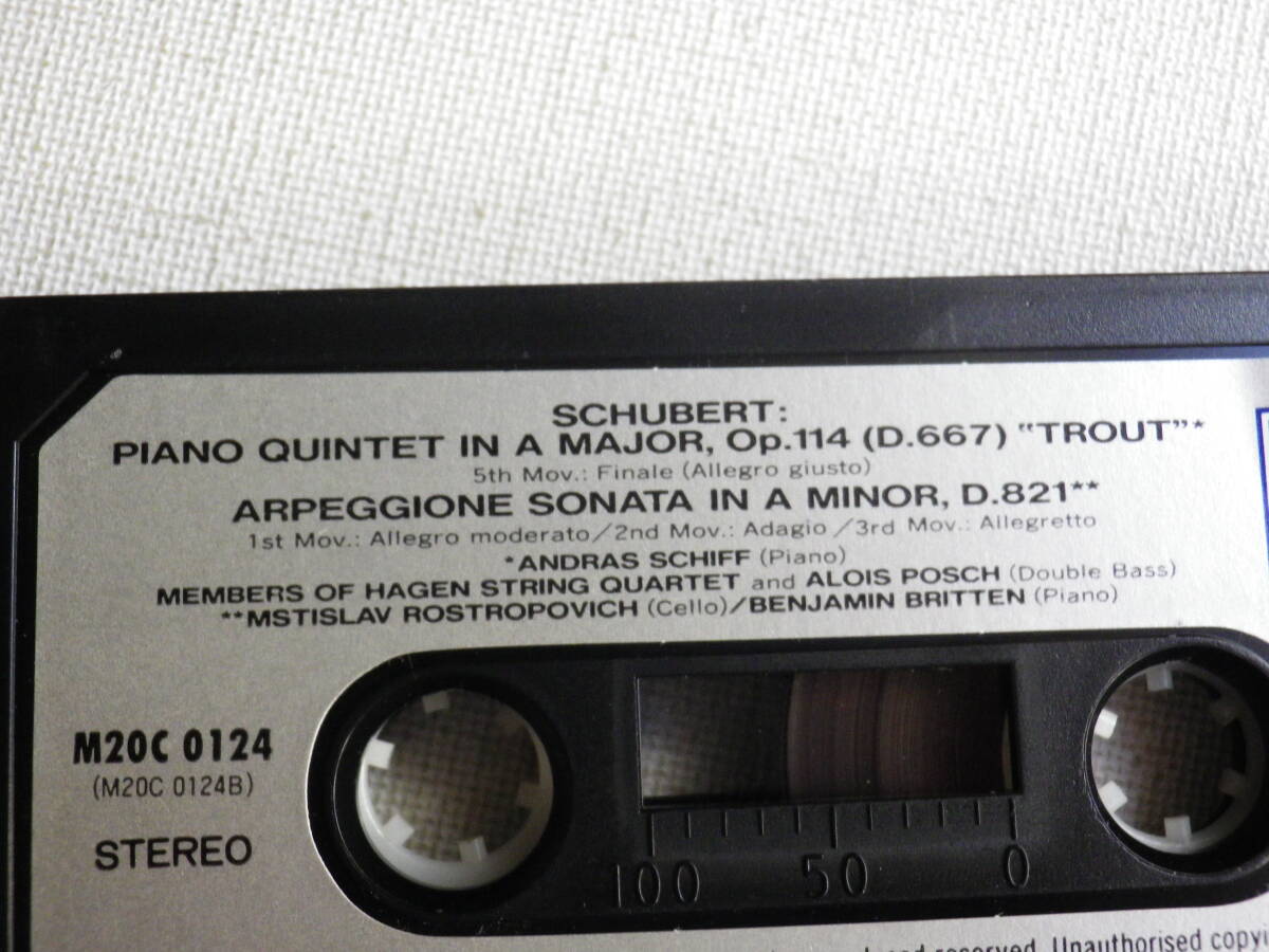 ◆カセット◆シューベルト SCHUBERT PINANO QUINTET IN A MAJOR,Op.114（D.667）TROUT カセット本体のみ 中古カセットテープ多数出品中！の画像7