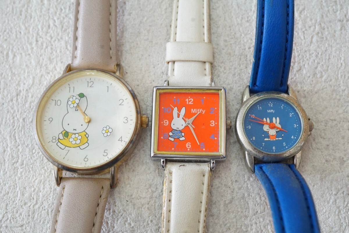 F692 Miffy/ミッフィー キャラクター 腕時計 3点セット アクセサリー 大量 まとめて おまとめ まとめ売り 不動品の画像1