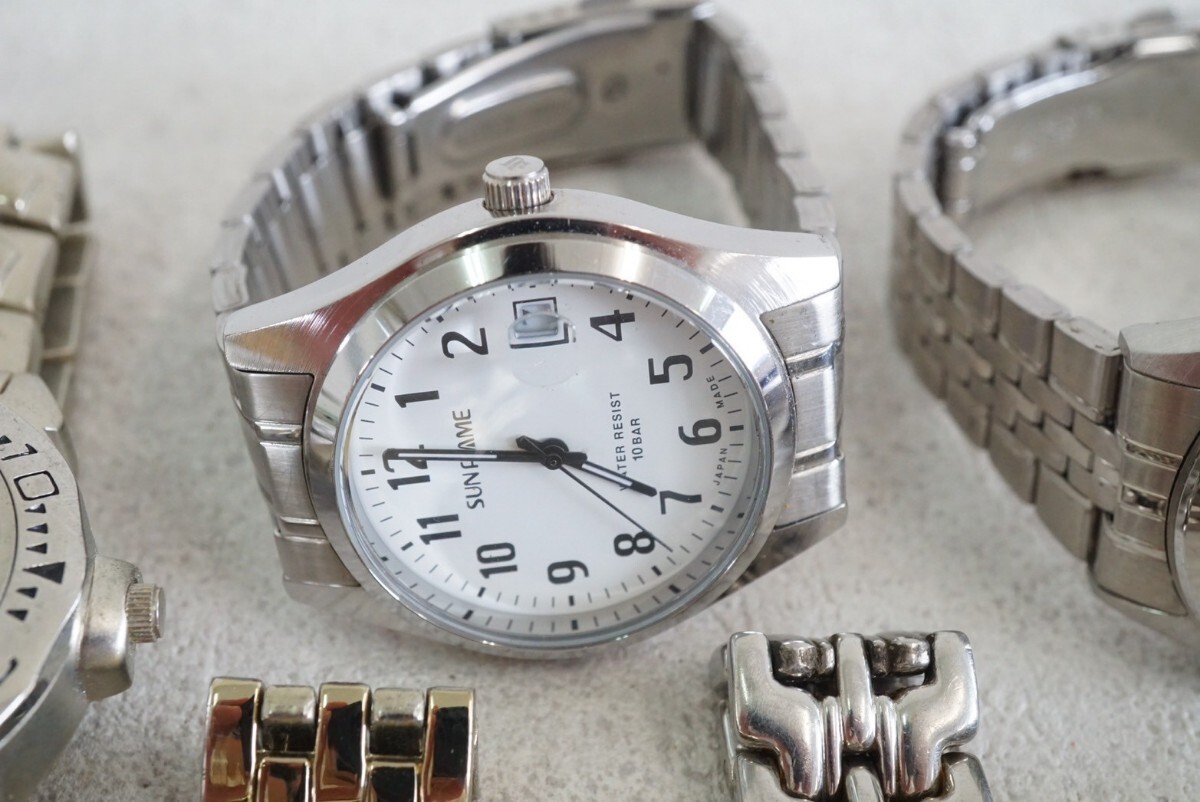 F674 メンズ 腕時計 8点セット QUARTZ/クォーツ ヴィンテージ アクセサリー 大量 まとめて おまとめ まとめ売り 色々 不動品の画像4