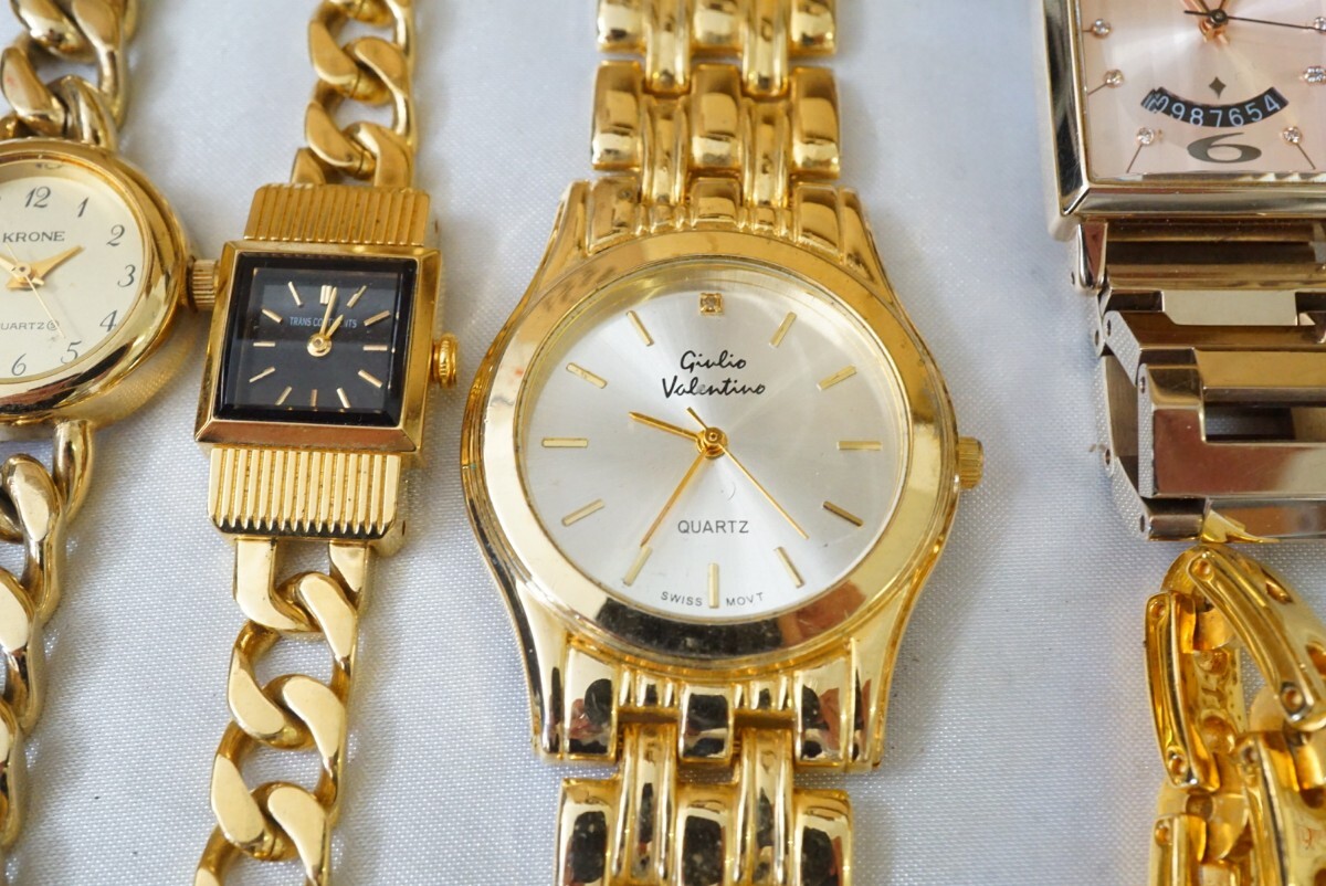 F971 ALBAなど ゴールドカラー 腕時計 10点セット メンズ レディース アクセサリー クォーツ 大量 まとめて おまとめ まとめ売り 不動品_画像5