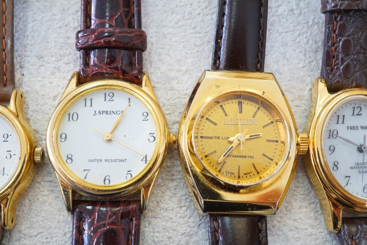 F952 ゴールドカラー 腕時計 10点セット メンズ レディース アクセサリー クォーツ 大量 まとめて おまとめ まとめ売り 不動品_画像5