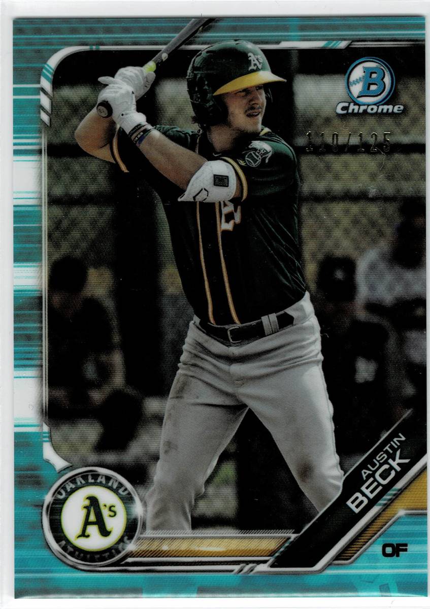 2019 Bowman Chrome Austin Beck Light Blue Refractor /125_画像1