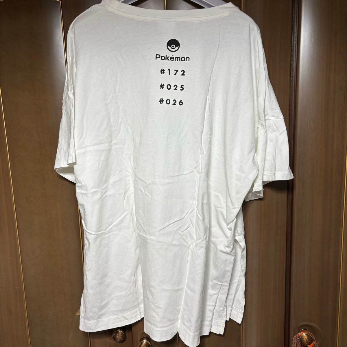 Tシャツ 半袖 ホワイト 半袖Tシャツ GU ジーユー チュニック Tシャツ ポケモン ピカチュウ ピチュー ホワイト