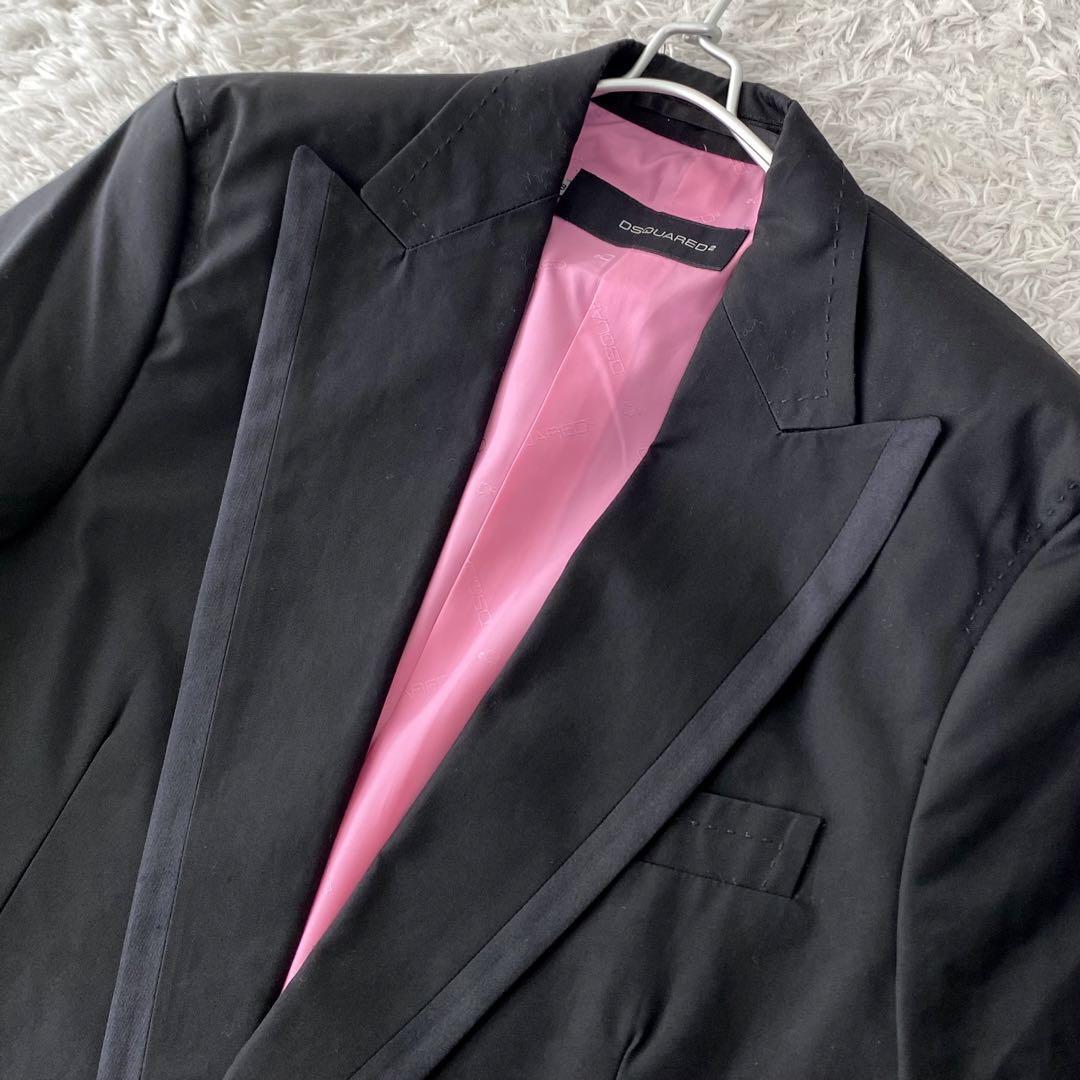 [ Италия производства высококлассный ткань ] прекрасный товар L*DSQUARED2 Dsquared смокинг костюм выставить подкладка розовый сторона глава формальный 48 черный чёрный 
