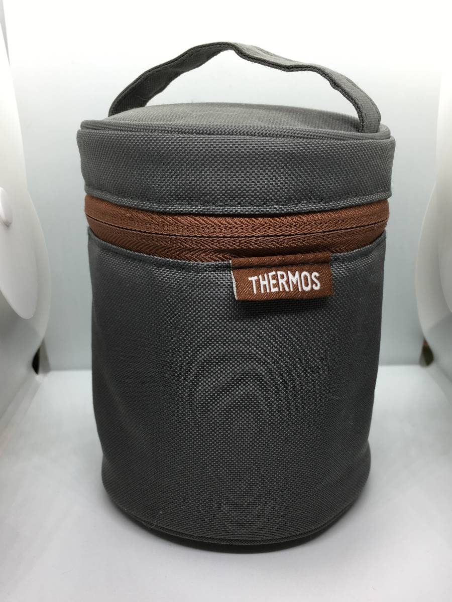 サーモス THERMOS 真空断熱フードコンテナー 250ml ピーチピンク スープジャーポーチ グレー セット REB-004 JBK-251_画像1