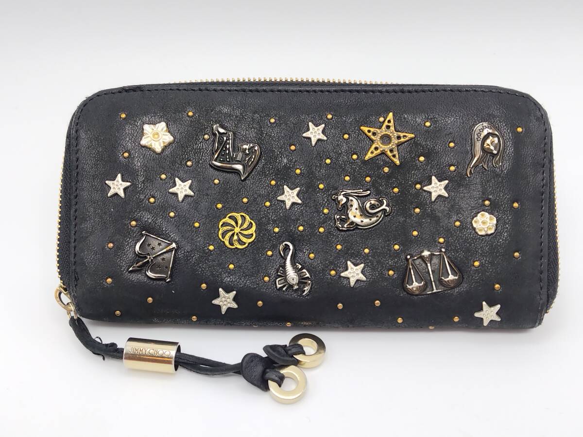 JIMMY CHOO ジミー チュウ ラウンドファスナー長財布 12星座 スタースタッズ Filipa ZODIAC【5922】_画像1