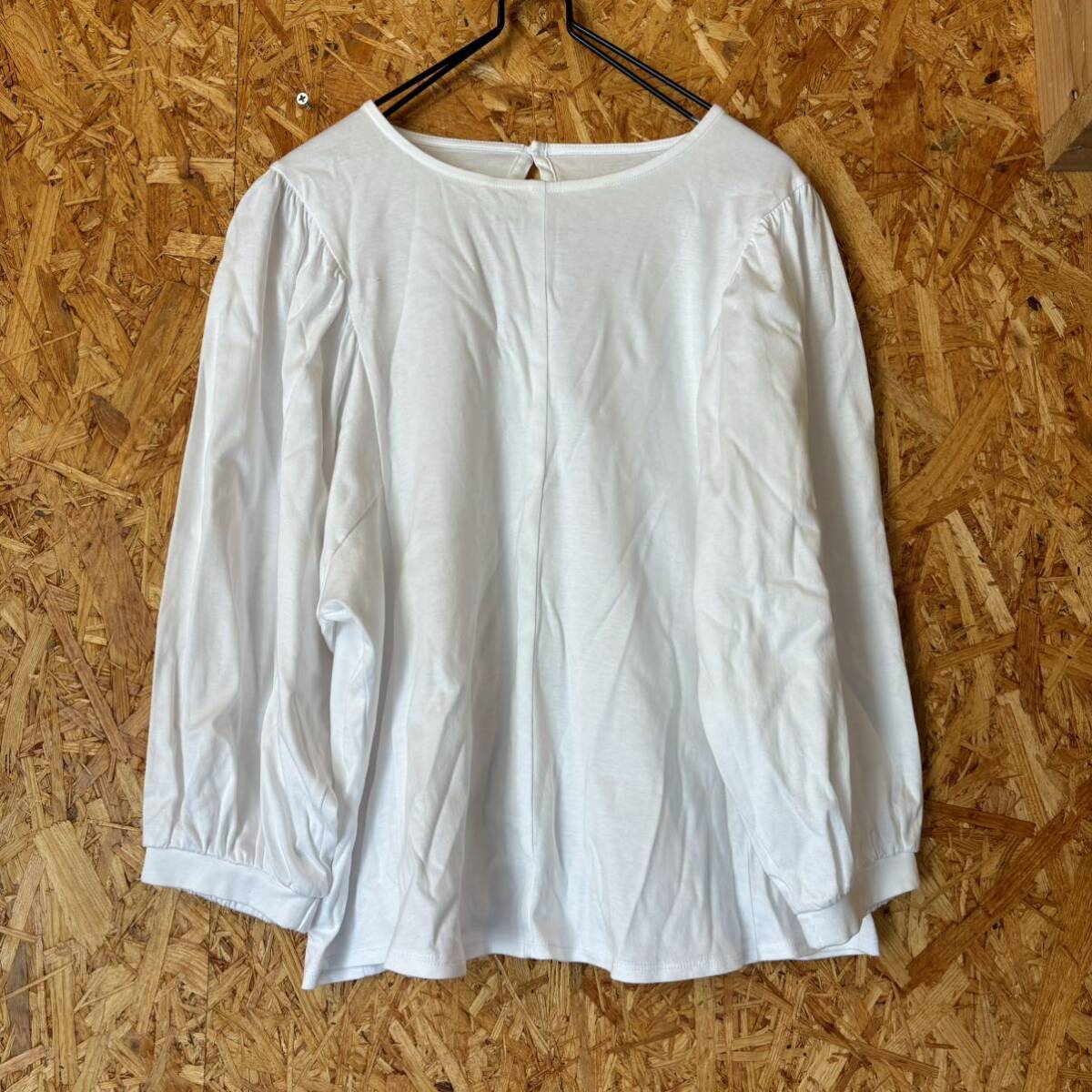 美品　Rflect リフレクト　カットソー ホワイト　七分袖　Tシャツ 無地 レディース　トップス　3183_画像1