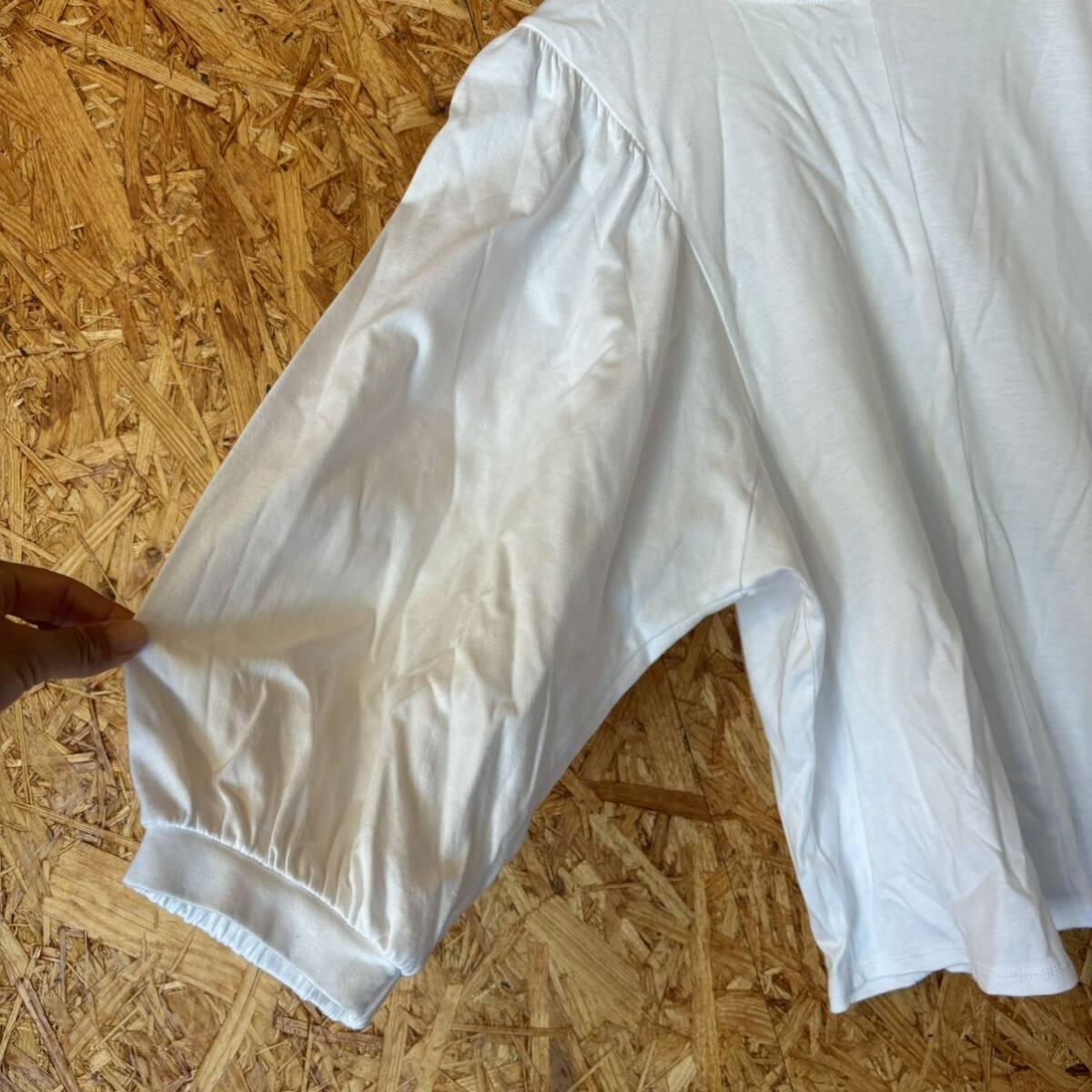 美品　Rflect リフレクト　カットソー ホワイト　七分袖　Tシャツ 無地 レディース　トップス　3183_画像3