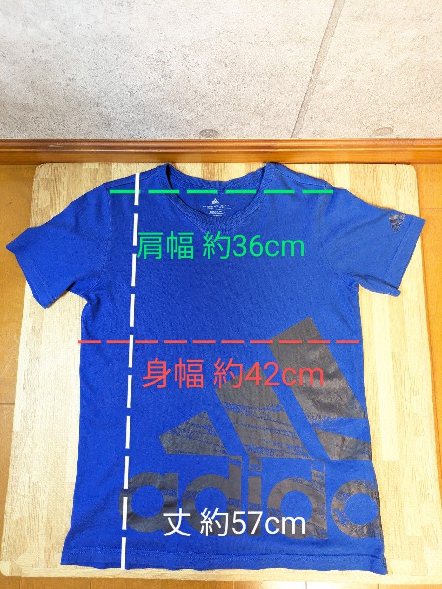 adidas アディダス Tシャツ 半袖 子供 150 スポーツ ブルー 青 