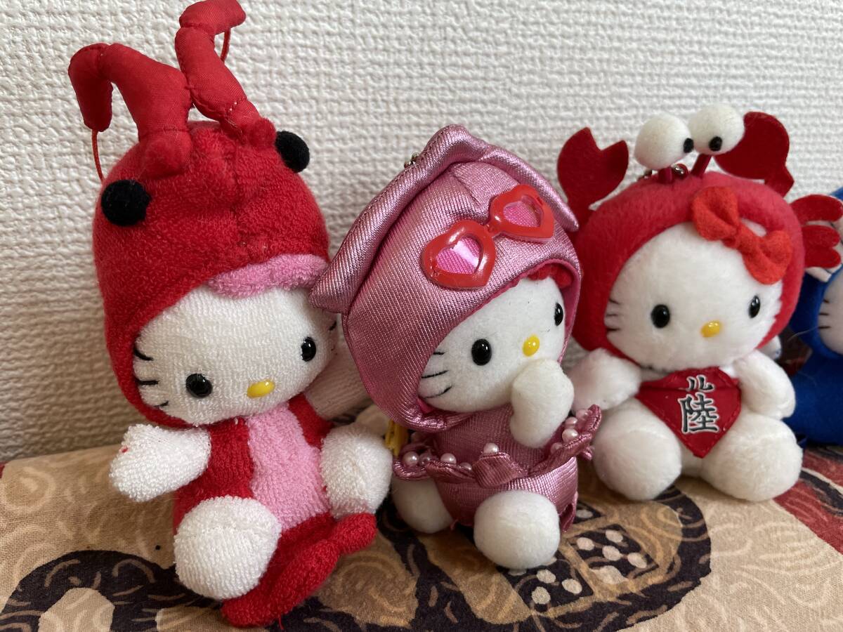  region limitation Hello Kitty soft toy mascot 5 kind set three-ply spiny lobste * Toyama ho ta Louis ka* Hokuriku crab * Hamana lake eel * Biwa-ko namaz