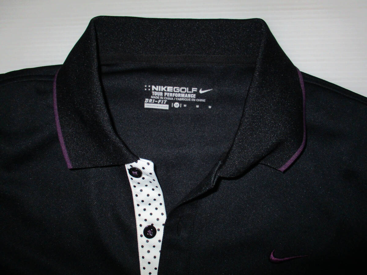 NIKE GOLF ナイキゴルフ 　長袖ポロシャツ 　 DRI-FIT 　黒×パープル　サイズ　メンズM　　　　（３F　お_画像6