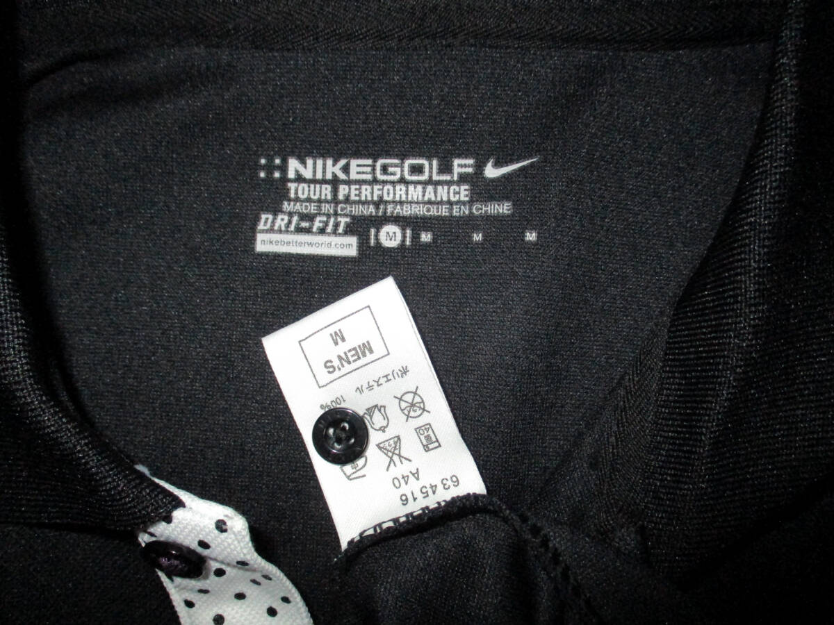 NIKE GOLF ナイキゴルフ 　長袖ポロシャツ 　 DRI-FIT 　黒×パープル　サイズ　メンズM　　　　（３F　お_画像7