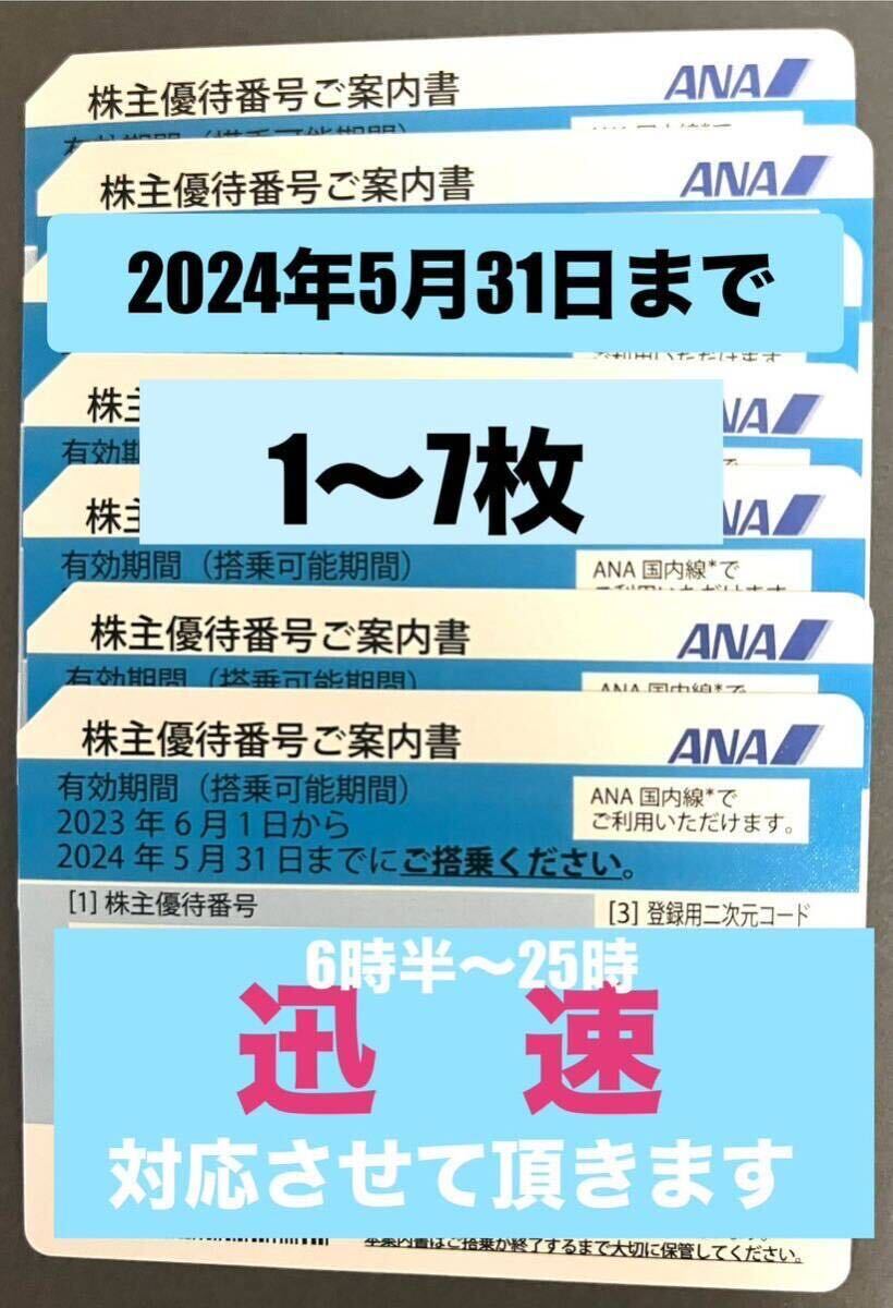 ANA株主優待券　5/31期限　1〜7枚　迅速対応_画像1