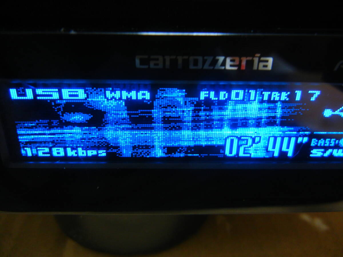 簡易確認OK カロッツェリア DEH-640 CD USB AUX ラジオ 1DIN スズキ変換ハーネス付 中古品の画像9