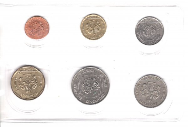 外国貨幣コイン・消印付外国切手セット　シンガポール・マレーシア　２_画像3