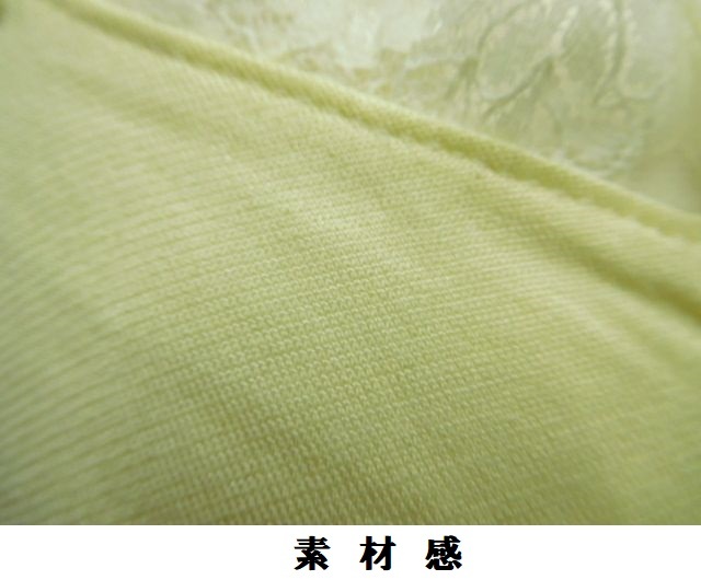 キャミ【Ｍサイズ＝イエロー９９43】日本製：綿混５カラーシンプルキャミソール　　　胸元とアンダーについてるレースがアクセントです_画像6