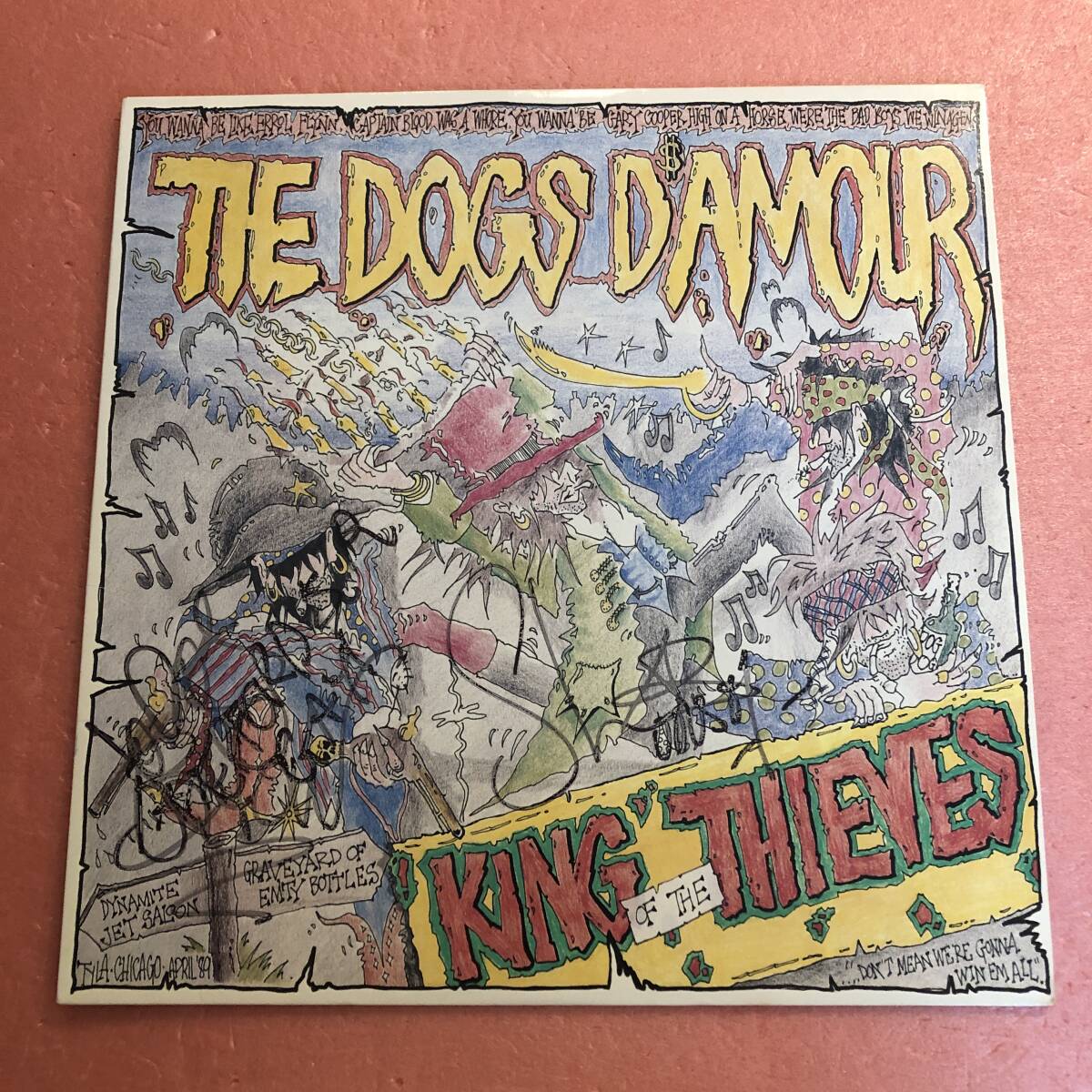 LP サイン入り? The Dogs D'Amour King Of The Thieves ドッグス ダムール_画像1