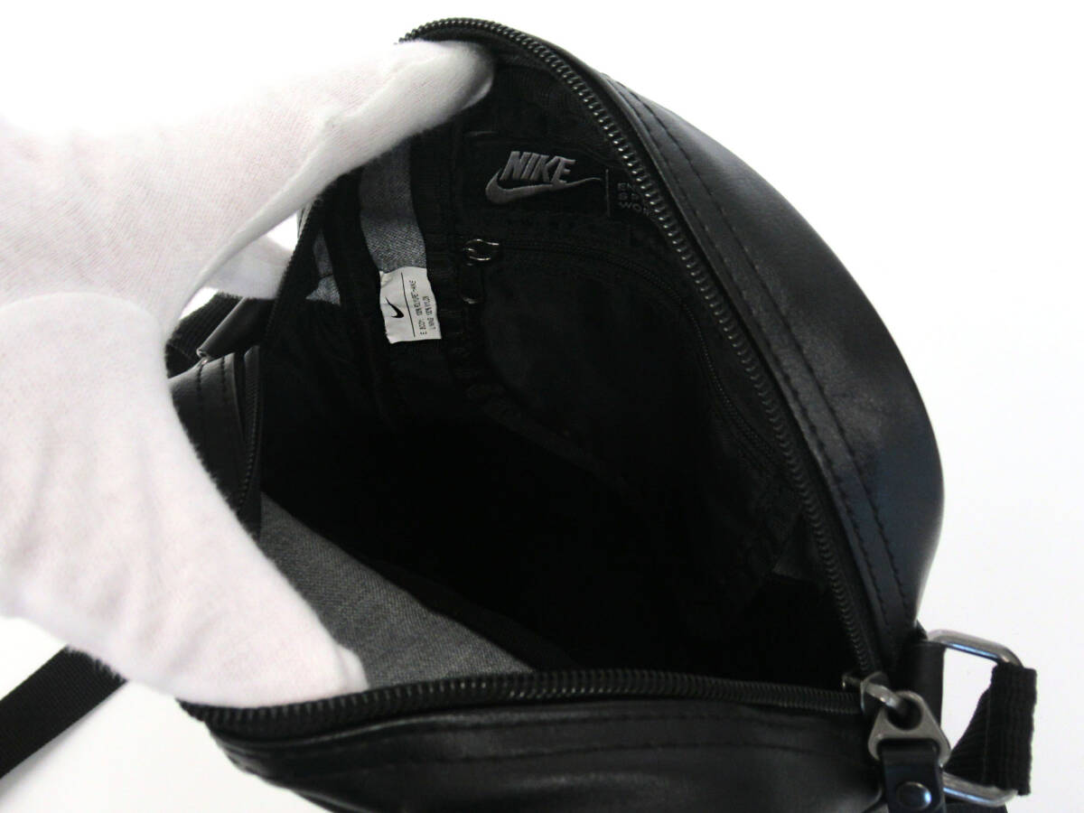 17735 прекрасный товар NIKE Nike Logo принт swoshu полиуретан сумка на плечо сумка "почтальонка" наклонный .. легкий сумка чёрный для мужчин и женщин 