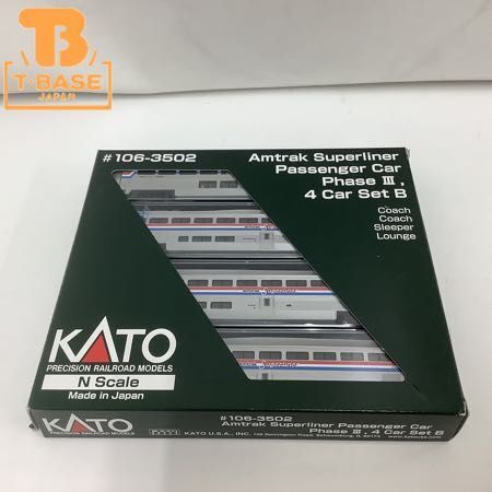 1円〜 KATO Nゲージ #106-3502 Amtrak Superliner Passenger Car Phase III 4 Car Set B アムトラック 外国車両_画像1