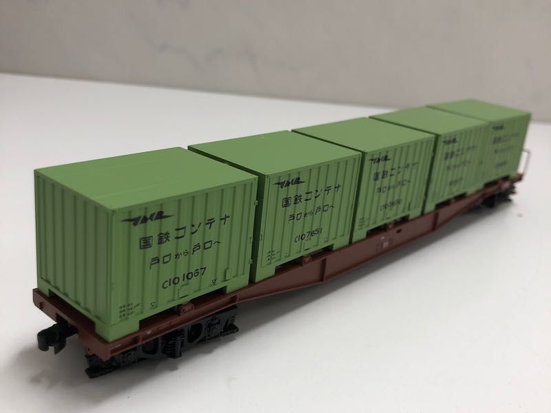 1 jpy ~ Tenshodo HO gauge No.58014koki5500 shape container car length reinforcement 4ps.@ type C10 shape container 5 piece loading 