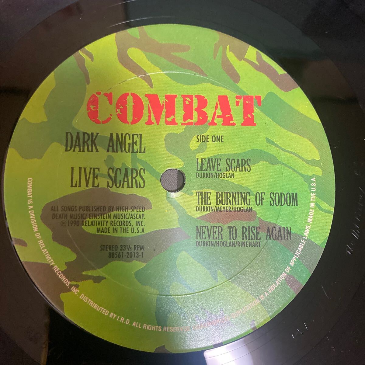 【ステッカー付】 DARK ANGEL 「Live Scars」 COMBAT88561-2013-1 US盤 1990年 レコード LPの画像6