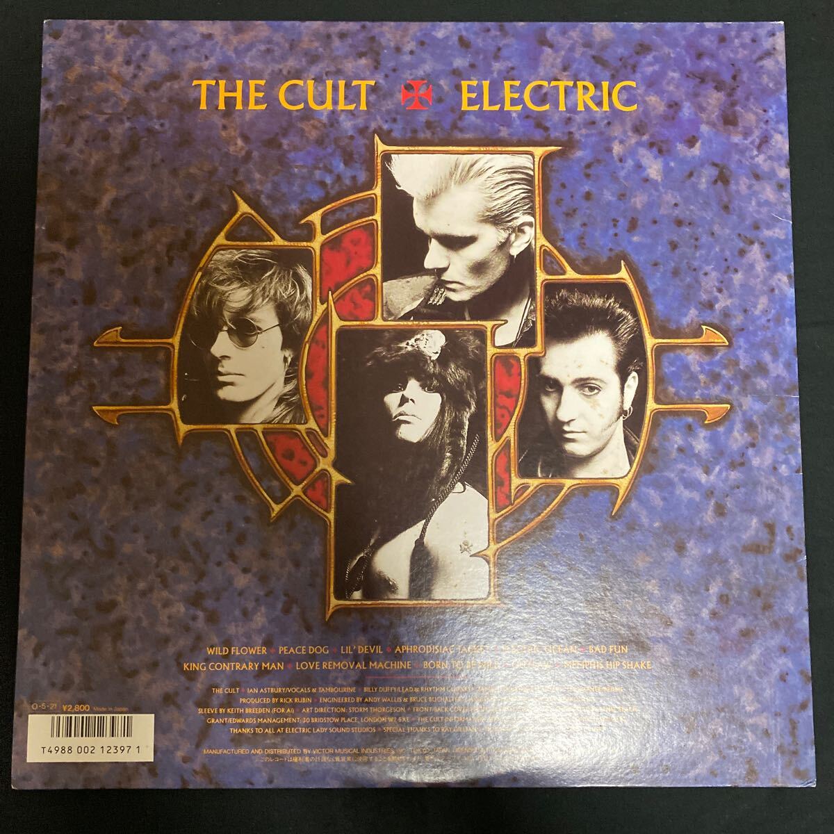 【帯付】 THE CULT 「ELECTRIC」 ザ・カルト VIL-28077 国内盤 1987年 インサート付き レコード LP_画像2