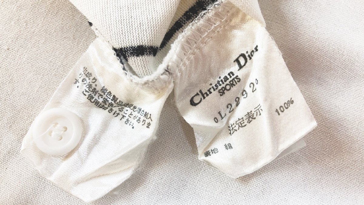クリスチャンディオール スポーツ Christian Dior SPORTS 黄 黒 アイボリー系総柄 長袖シャツ M MY-1_画像4