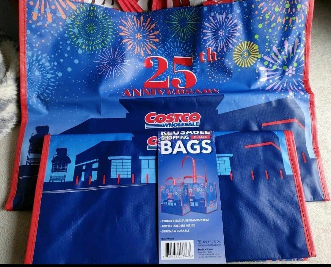 コストコ ショッピングバッグ25周年記念デザイン２枚セット（大５６ｌ+小４２ｌ）
