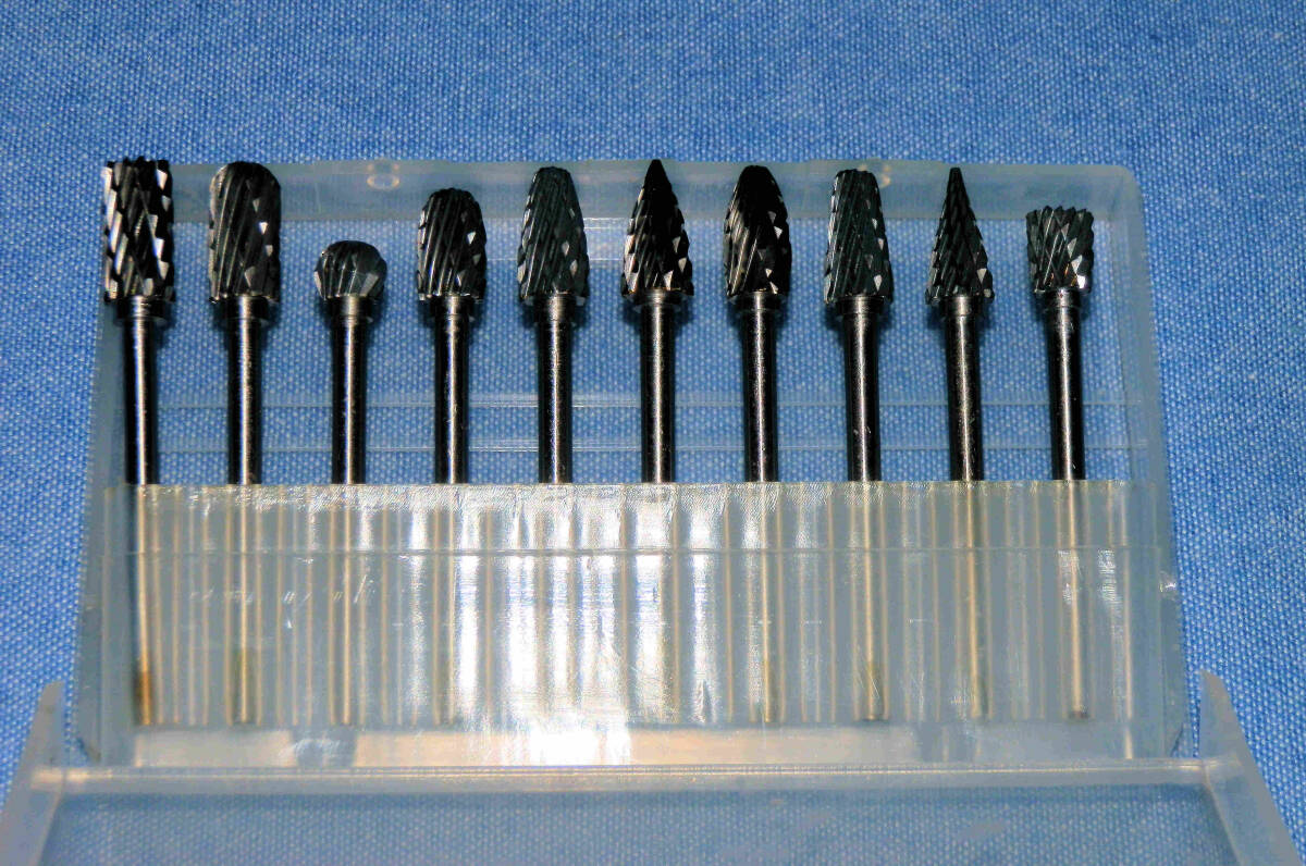 リュータービット タングステン鋼ロータリーバー（3mm軸 刃幅6mm）10本セット 未使用品