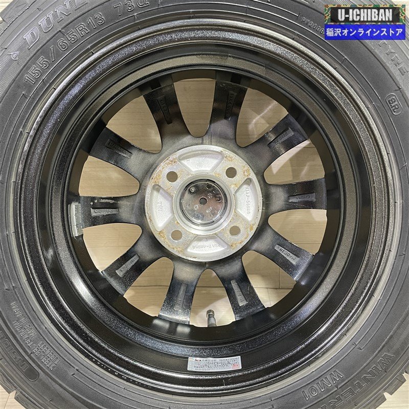 軽 軽自動車 ライフ ゼスト モコ 等 ユーロテック 4-13+43 4H100 ダンロップ WM01 155/65R13 13インチ スタッドレス 4本セット 009_画像6