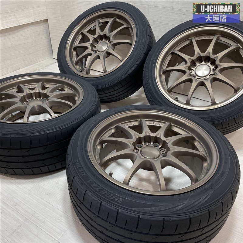 インプレッサWRX STI 等 レイズ VOLK CE28N 8.5-17+50 5H114.3 ダンロップ DZ102 235/45R17 17インチ 4本セット 002R_画像6