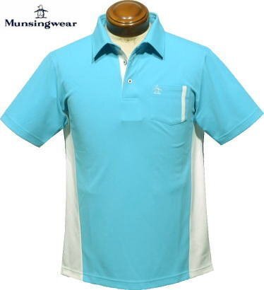 【ブルー 3L】 マンシングウエア メンズ 半袖ポロシャツ メンズ MGMVJA03CH サンスクリーン クーリング効果 UVケア 吸汗速乾 半袖シャツ_ブルー