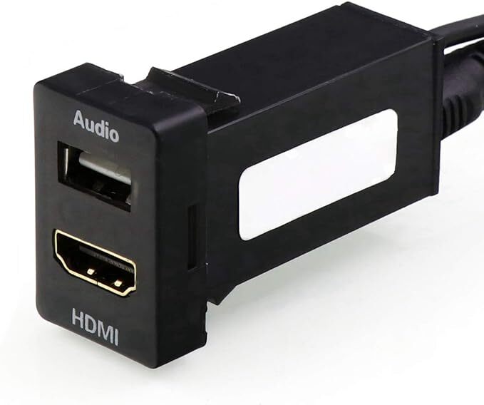 USB入力ポート＆HDMI入力ポート オーディオ中継 オーディオパーツ スイッチホールパネル TOYOTA トヨタ車系用_画像1
