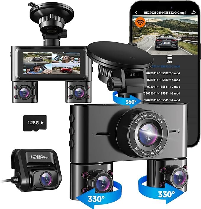 4カメラ ドライブレコーダー 360度全方位保護 Wi-Fi 駐車監視 HUPEJOS V7 ドラレコ 前後カメラ 1080P*4_画像1