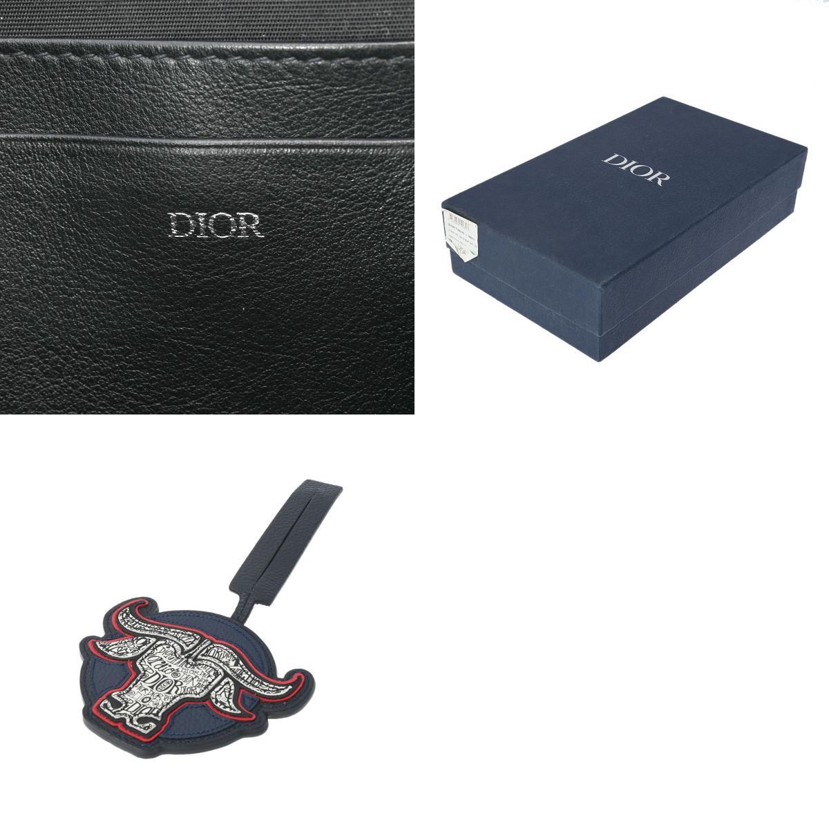 CHRISTIAN DIOR クリスチャンディオール STUSSYコラボ ネイビー 2ESBC119GDS メンズ カーフ ショルダーバッグ Aランク 中古 銀蔵_画像10