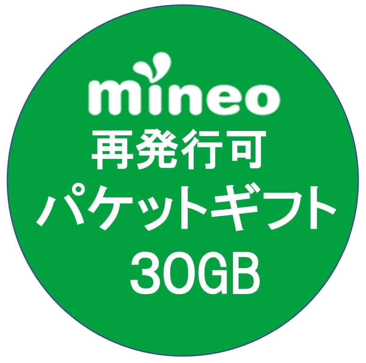 [クーポン対象] mineo(マイネオ) パケットギフト30GB（9,999MB X 3）再発行可の画像1