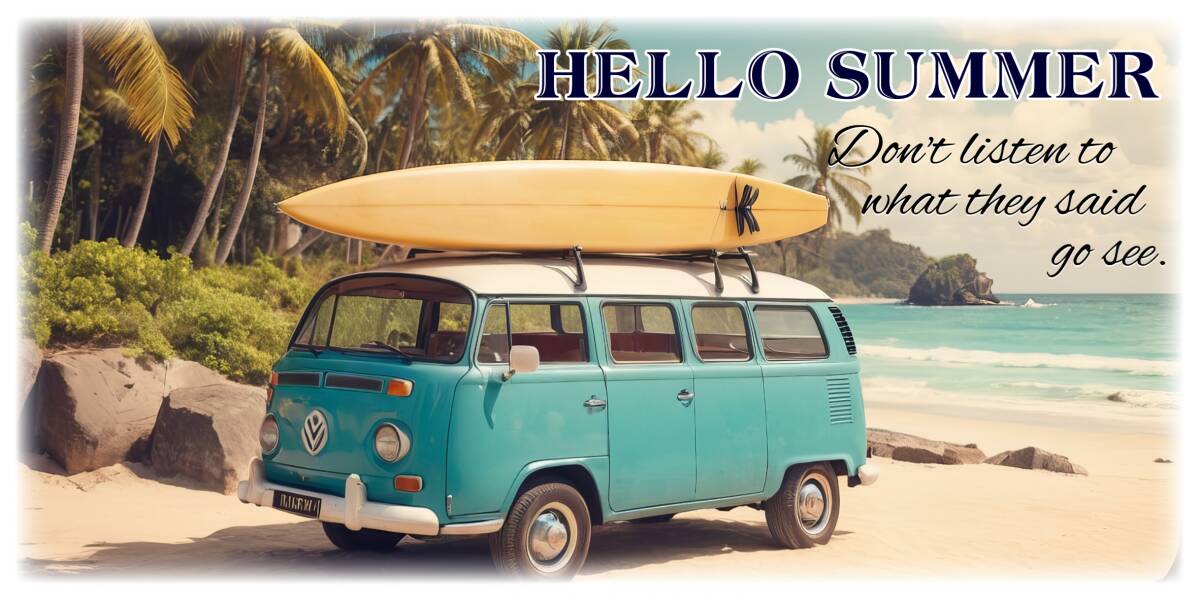 [ ornament L size ] Hello summer sea summer Surf Wagon surfing cocos nucifera. tree beach lighting signboard ornament miscellaneous goods light BOX illumination signboard lightning signboard 