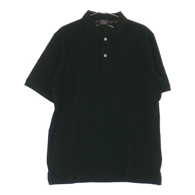 【31236】 POLO BCS ポロ ビーシーエス ポロシャツ カットソー サイズL ブラック 無地 プレーン カッコいい スポーティー メンズ_画像1