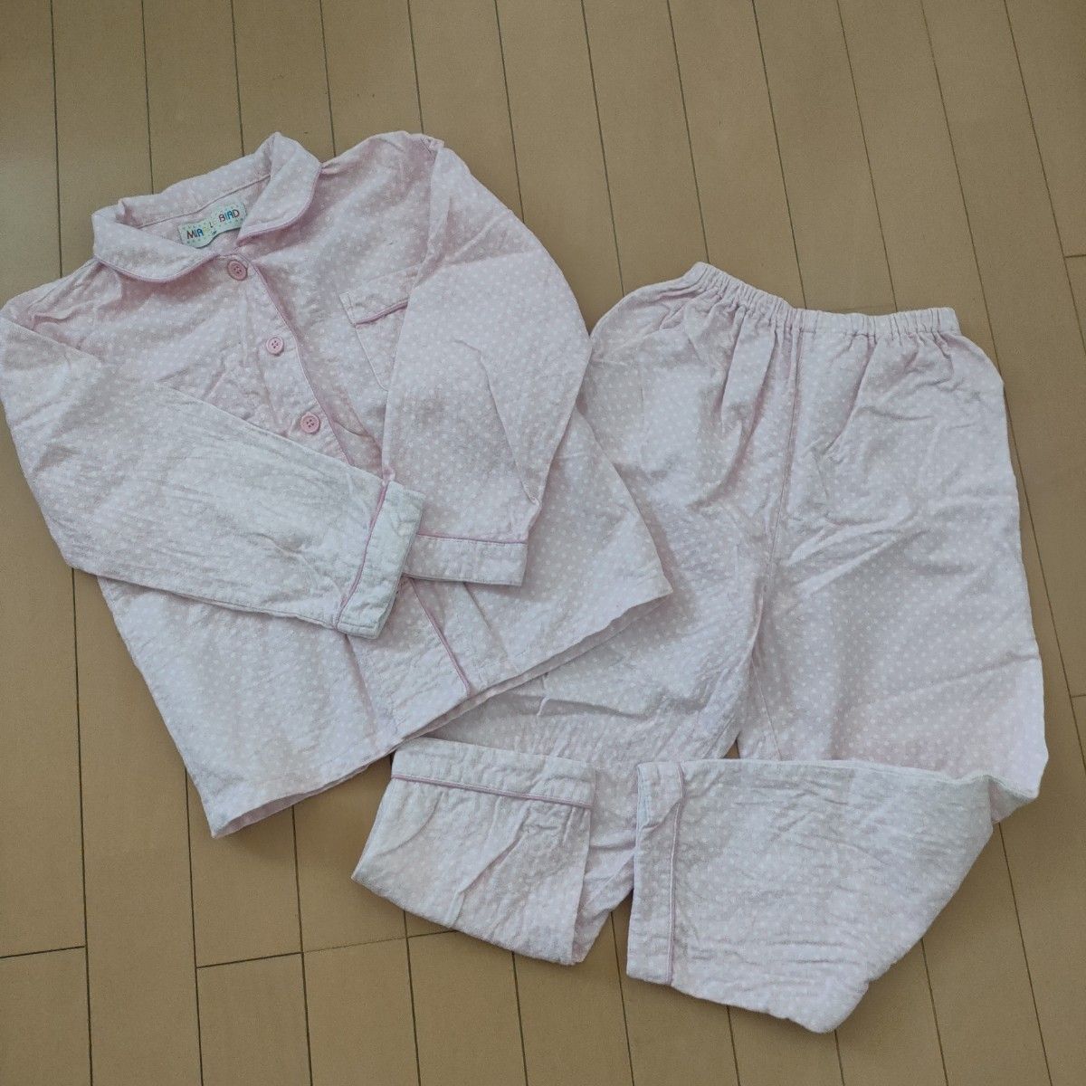 130センチ女性用パジャマ ルームウェア ピンク 長袖