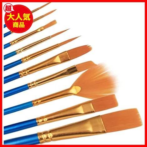  acrylic paint writing brush YIHUALE multi-purpose surface . writing brush nylon paintbrush paint brush watercolor painting plastic model painting 10 pcs set Japanese picture blue 