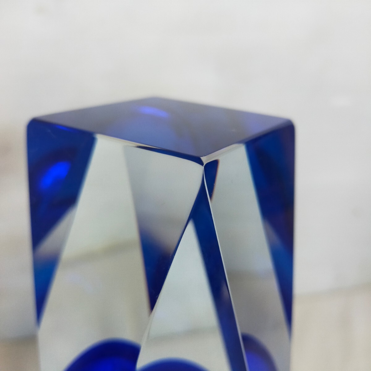 MURANO マンドラザート 青 花器 花瓶 フラワーベース クリスタルガラス ムラノ Mandruzzato ガラス 高さ25.5cm_画像7