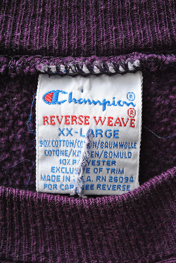 90's Champion REVERSE WEAVE チャンピオン/リバースウィーブ/スウェット/刺繍タグ/パープル/USA製/XXL_画像8