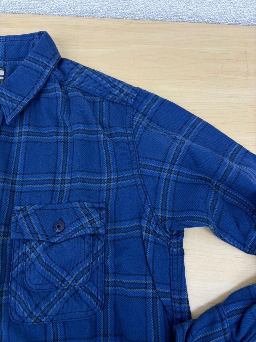 [ новый товар / с биркой /Sz.42(XL)] персик Taro джинсы длинный рукав проверка рубашка сделано в Японии фланель рубашка рубашка work shirt /. остров джинсы / Japan голубой джинсы 