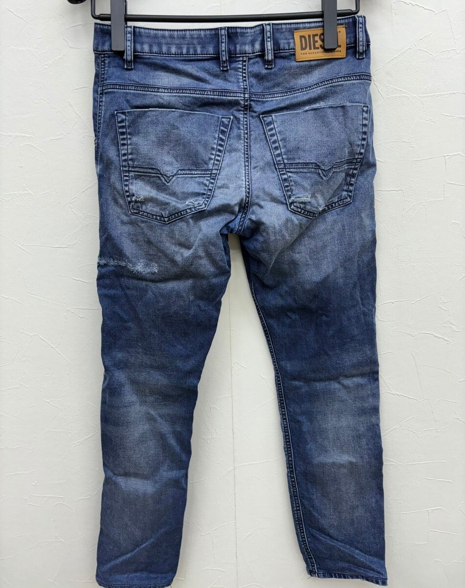 DIESEL ディーゼル KROOLEY JOGG TAPERED 069SL STRETCH ダメージ リペア加工 ストレッチ ジョグジーンズ W30 L32 スウェット デニムパンツ_画像3