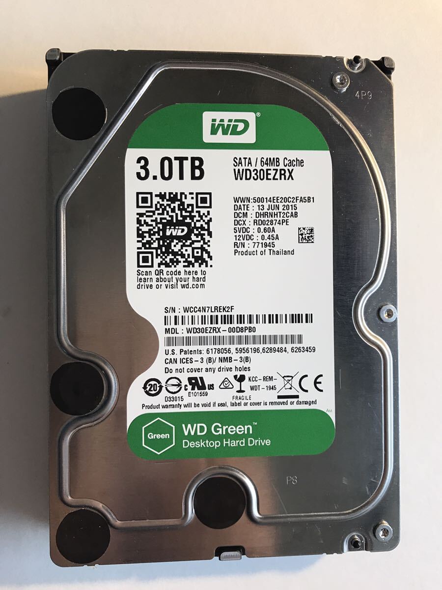 ②Western Digital/ウエスタンデジタル　3.5インチ　SATA　HDD　ハードディスクWD30EZRX 　3TB　 _画像1