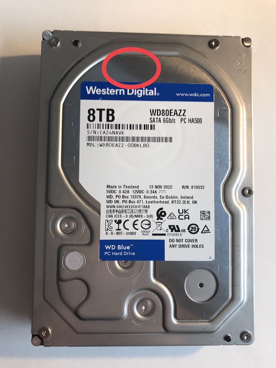 ①Western Digital/ウエスタンデジタル 3.5インチ SATA HDD ハードディスクWD80EAZZ  8TB  の画像2