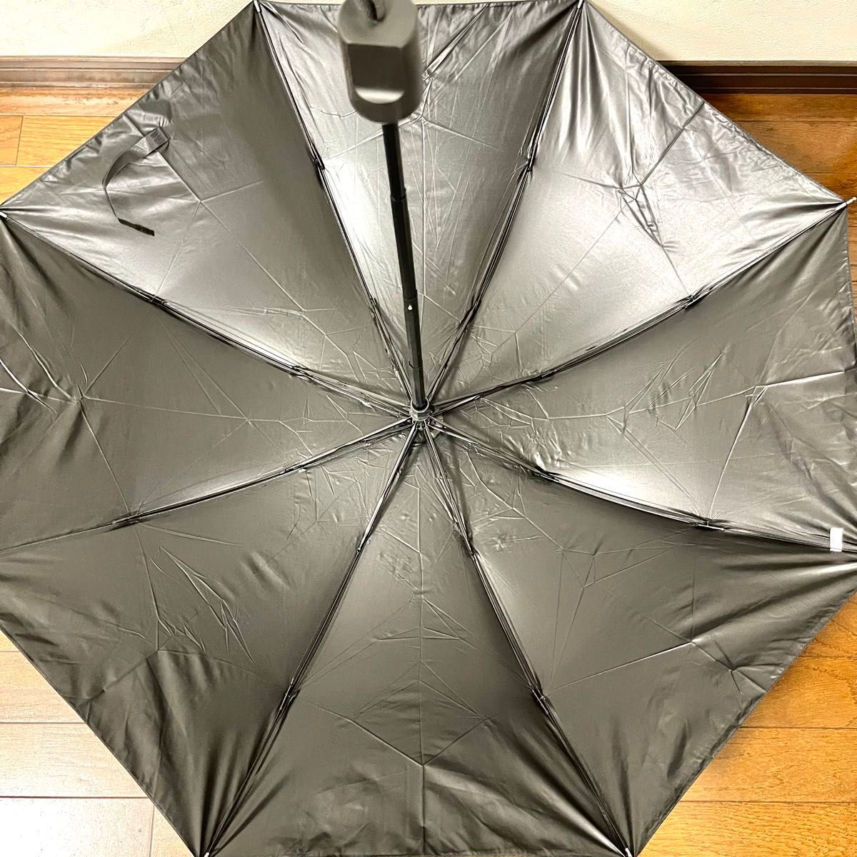自動開閉傘 晴雨兼用傘 折りたたみ傘 男女兼用 ワンタッチ 遮光 ブラックの画像8